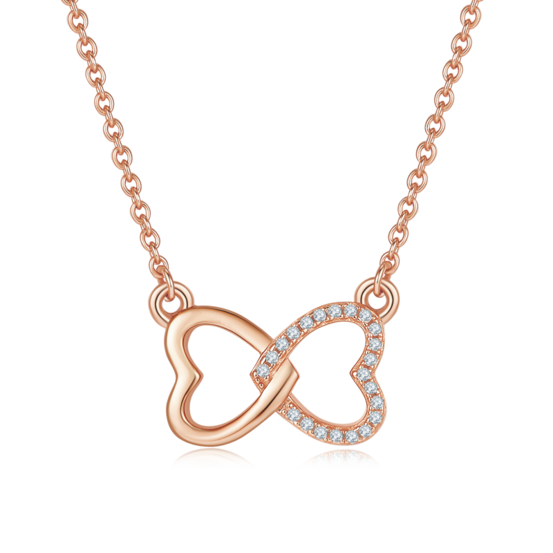比芯爱心PendantS925银Moissanite厘石D级0.1ct